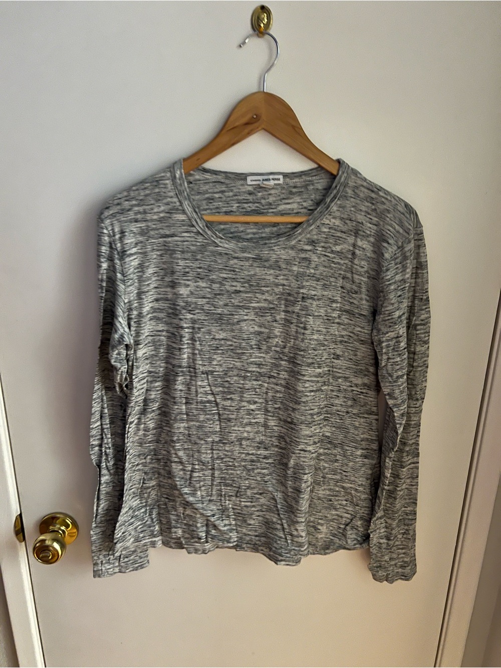James Perse Gray Marled Long Sleeve Tee